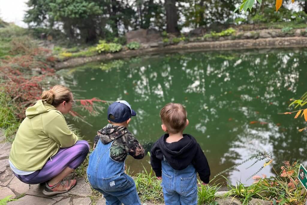 Family at Ohme Gardens in Wenatchee, WA.